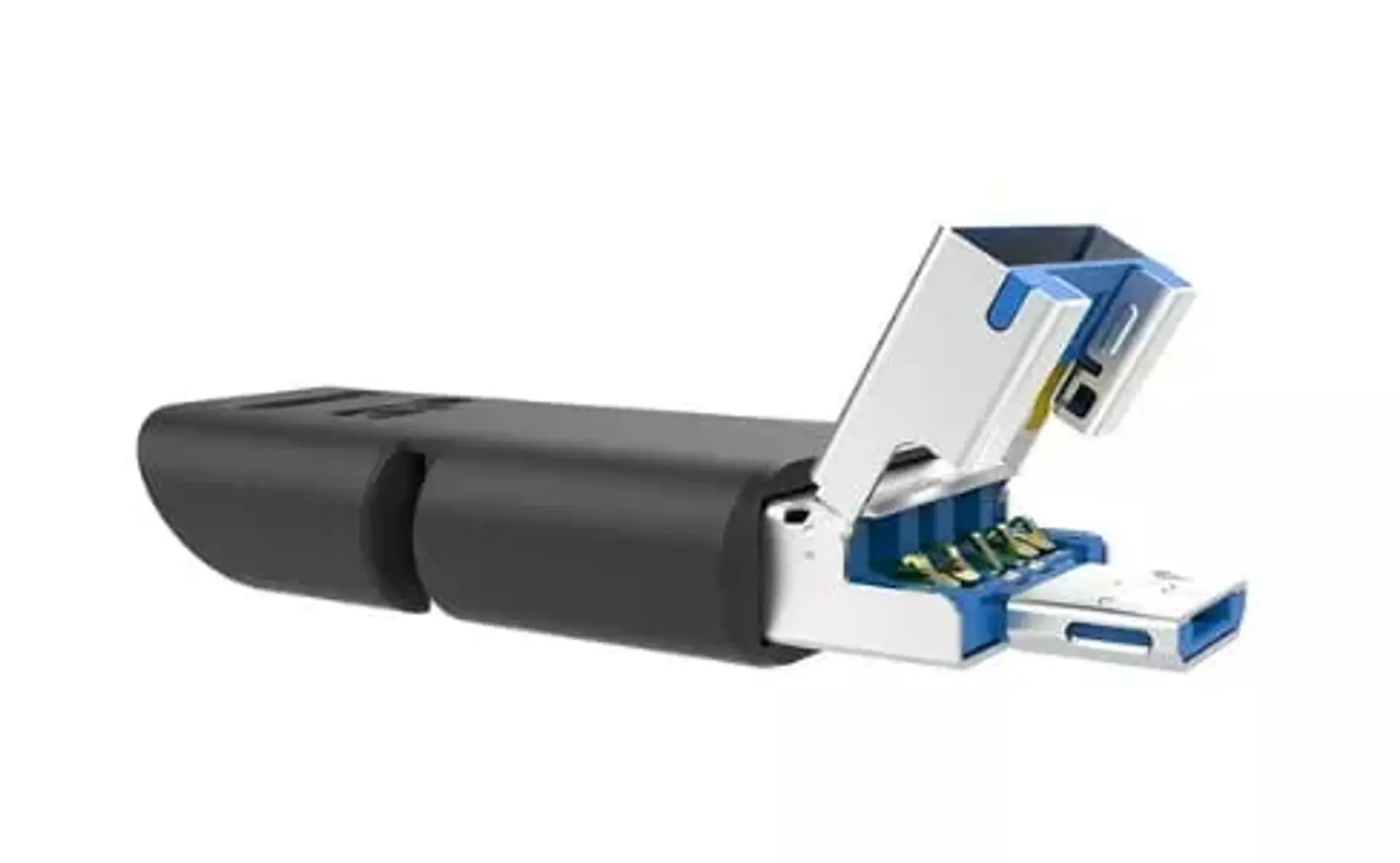 یو اس بی فلش درایو همه کاره،   USB-A، USB-C   و میکرو USB را پشتیبانی می کند