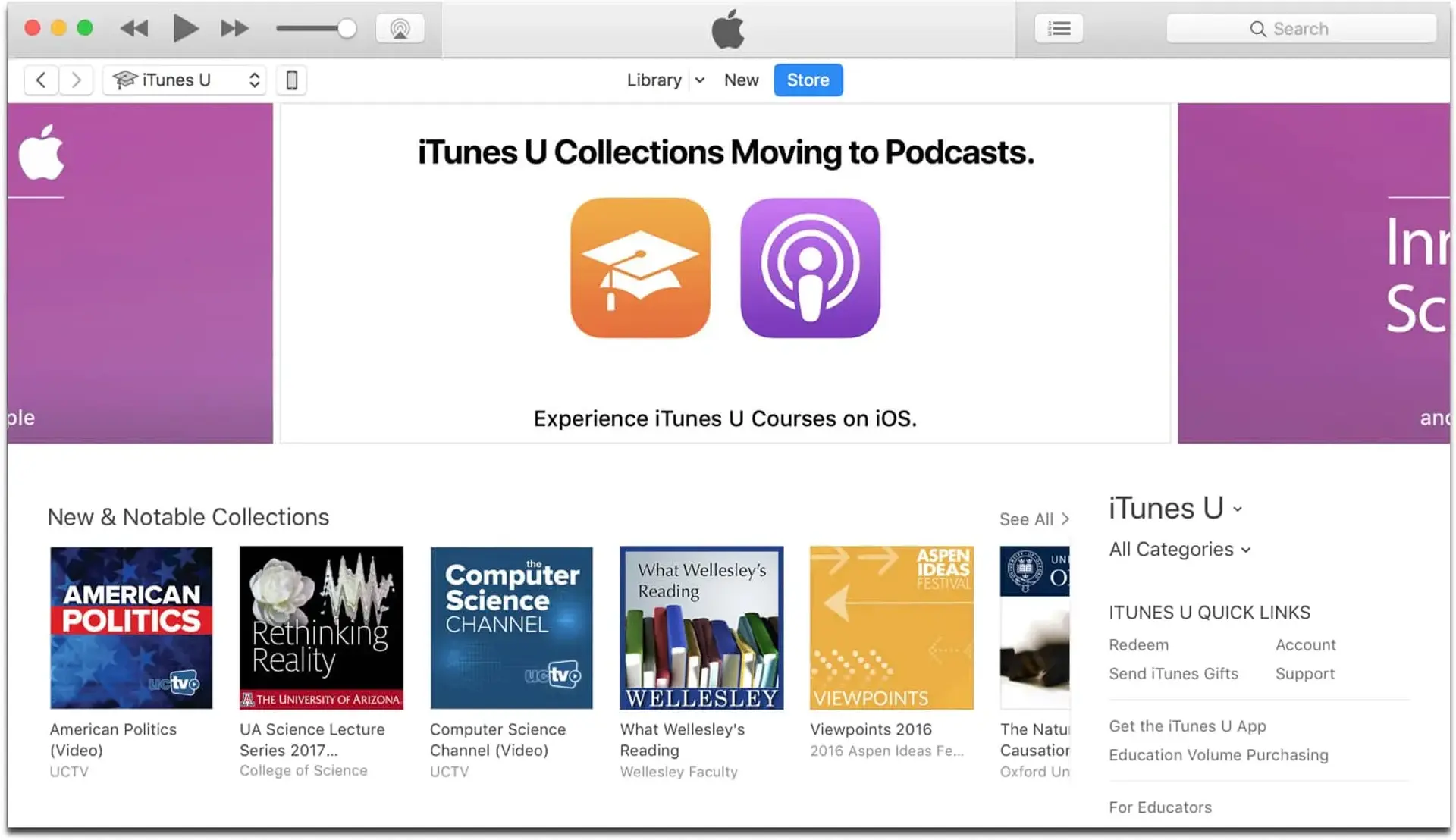 انتقال iTunes U Collection به پادکست اپل