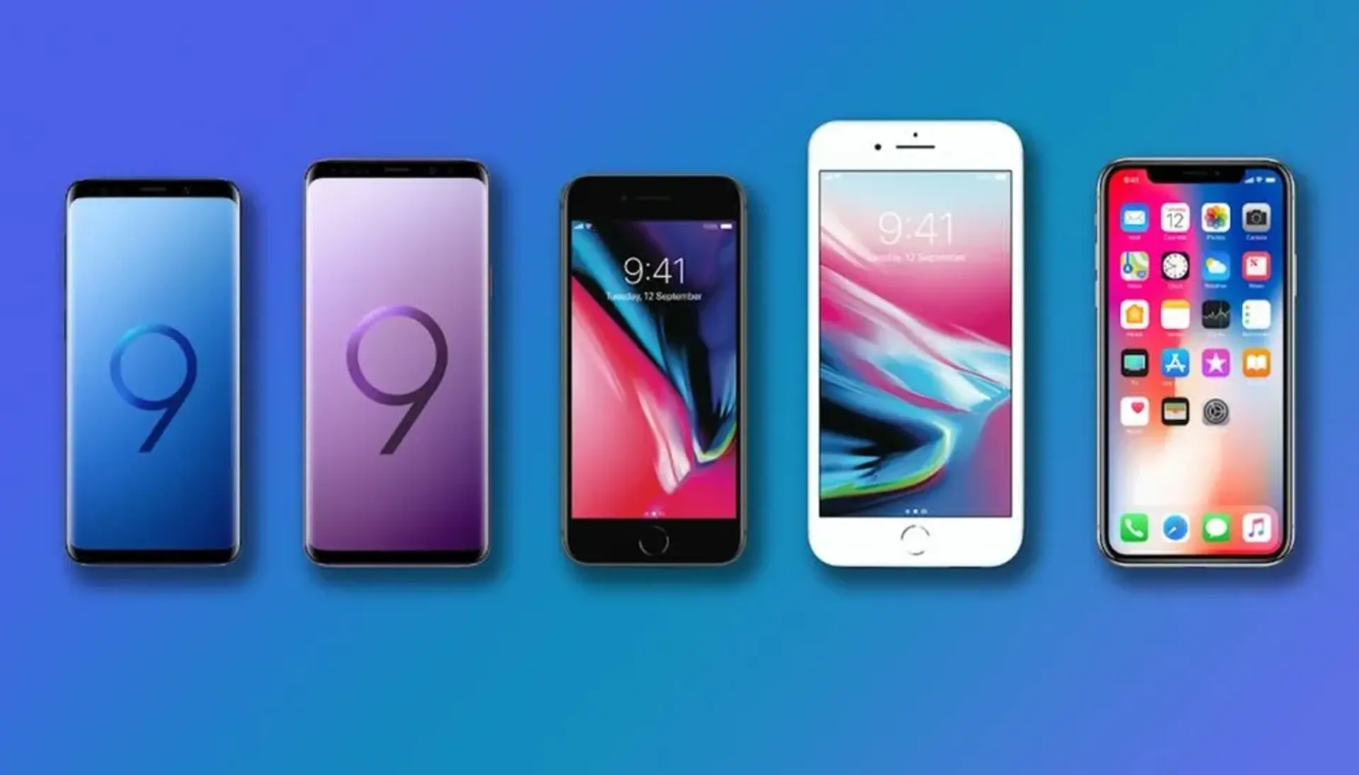 مقایسه گلکسی S9 و گلکسی S9 پلاس با آیفون X، آیفون 8 و آیفون 8 پلاس