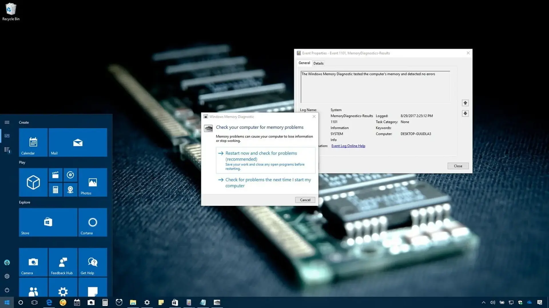 نحوه تست رم کامپیوتر با استفاده از ابزار Windows Memory Diagnostic