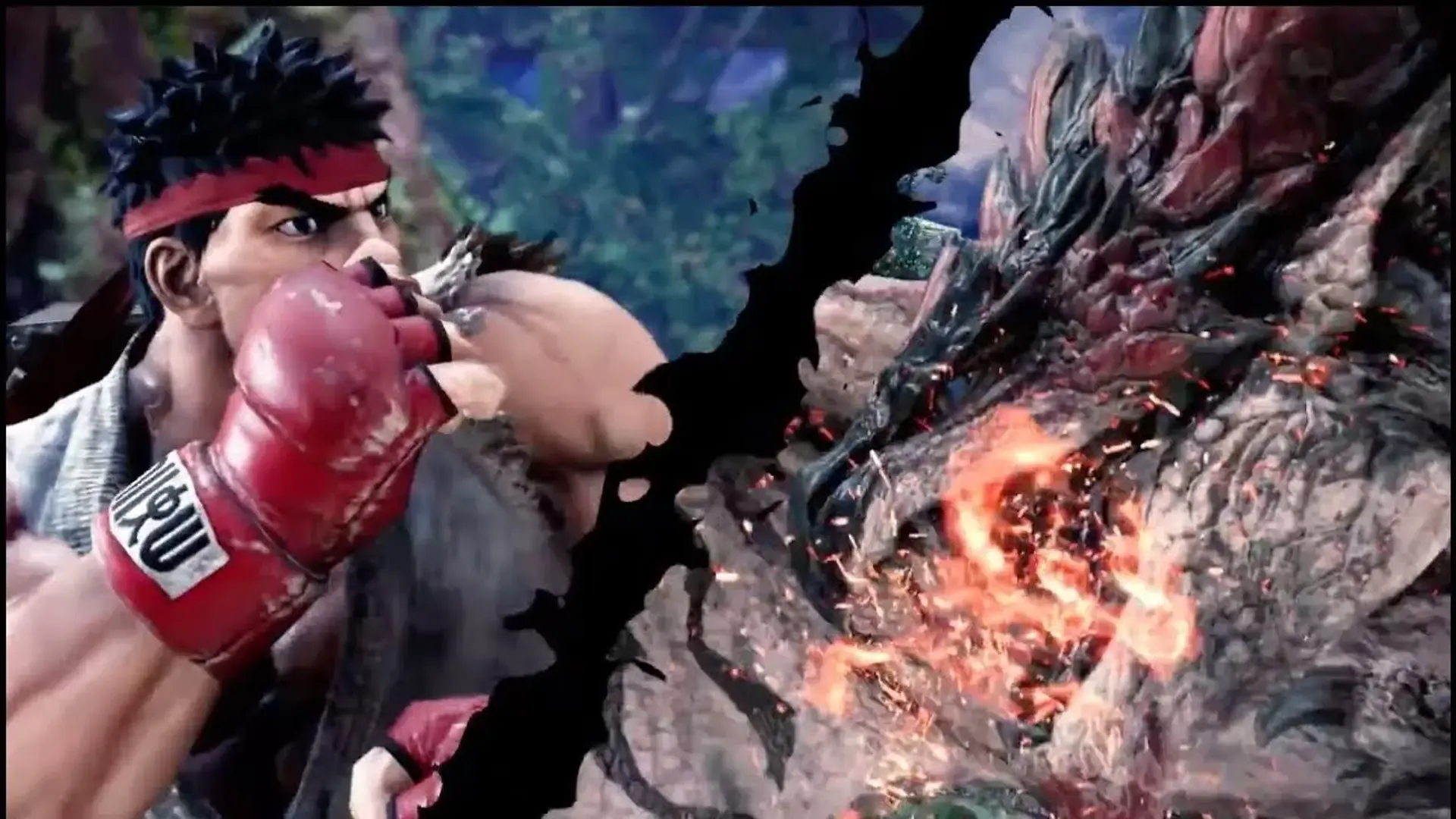 شخصیت Ken از Street Fighter V با پوشش Monster Hunter World