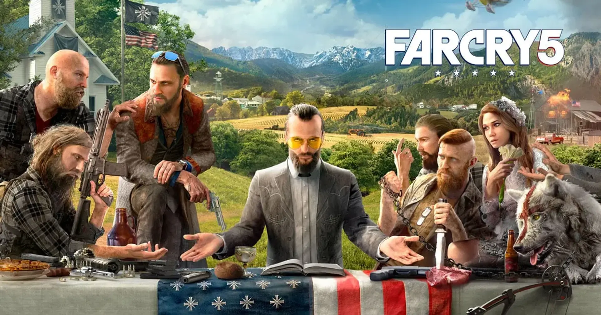 نمایشی از تریلر هنگام عرضه بازی Far Cry 5