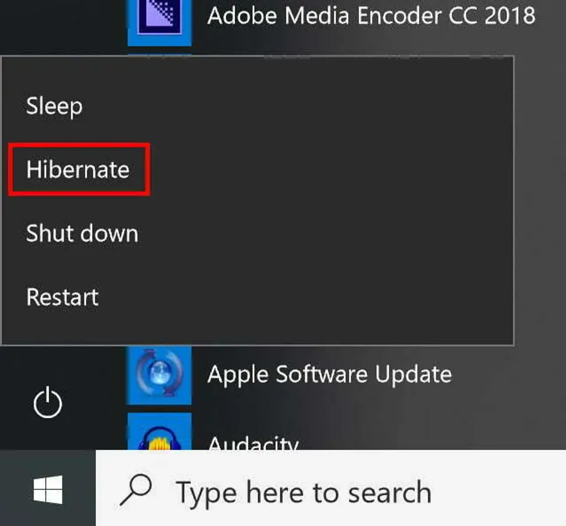 چگونه حالت Hibernate را به استارت منوی ویندوز 10 بیافزاییم
