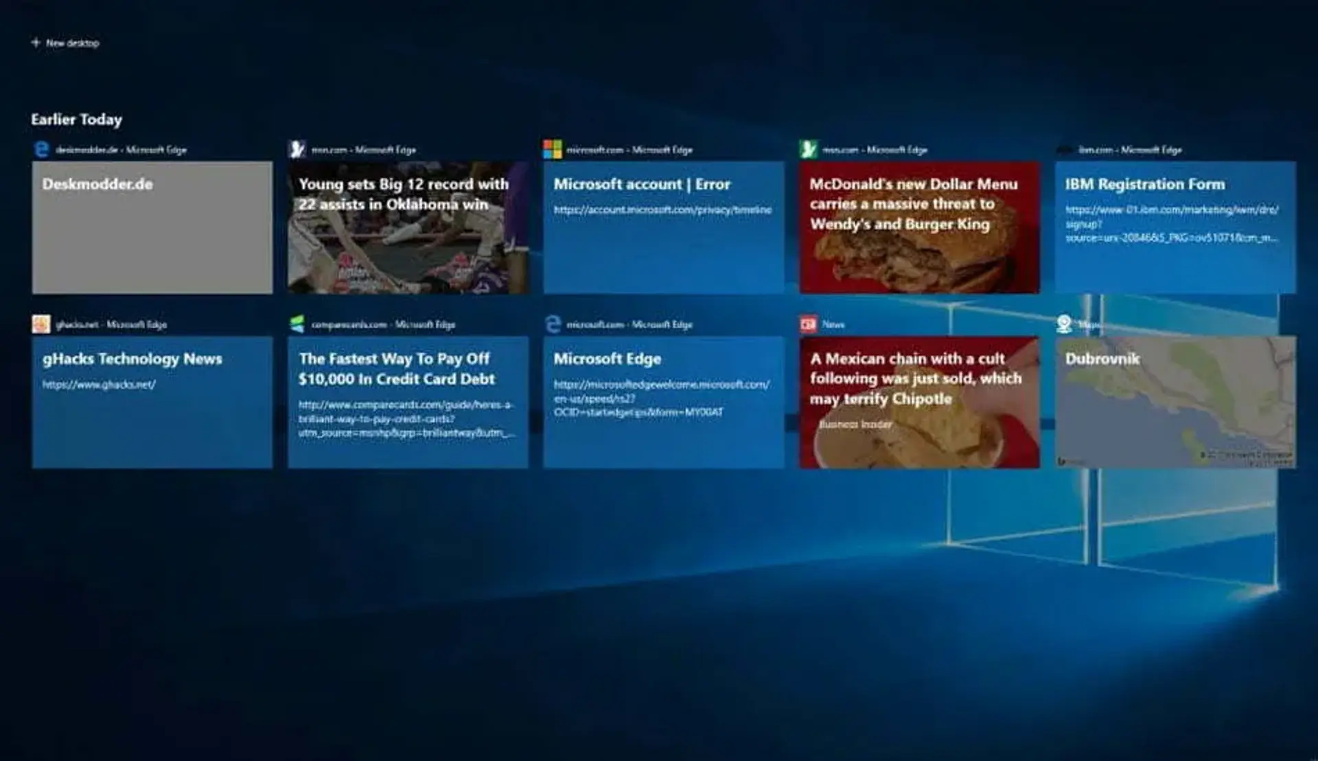 ویندوز 10 و مدیریت تایم لاین در آپدیت جدید