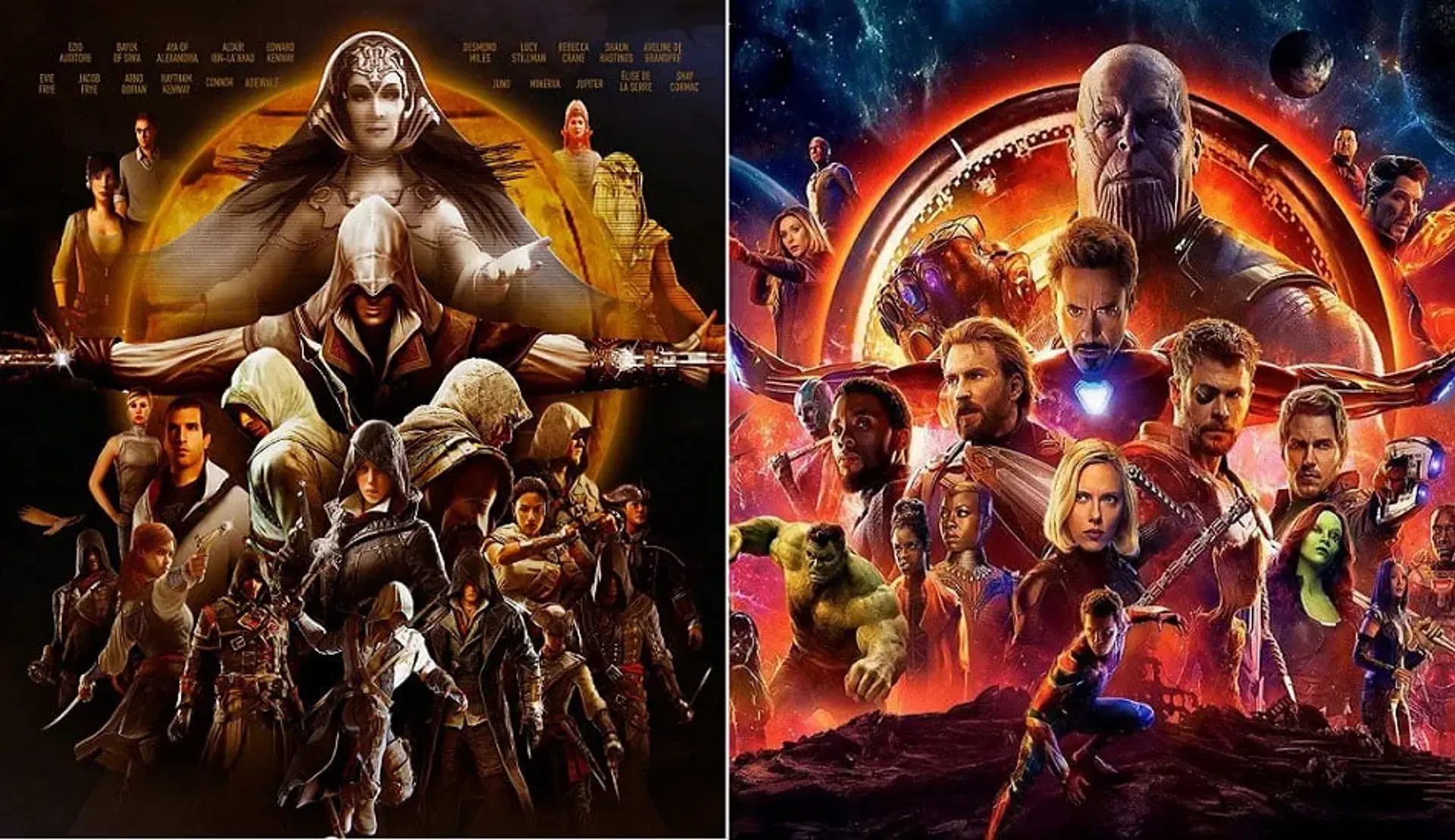 پوستر جالب Assassins Creed با الهام از Avengers Infinity War