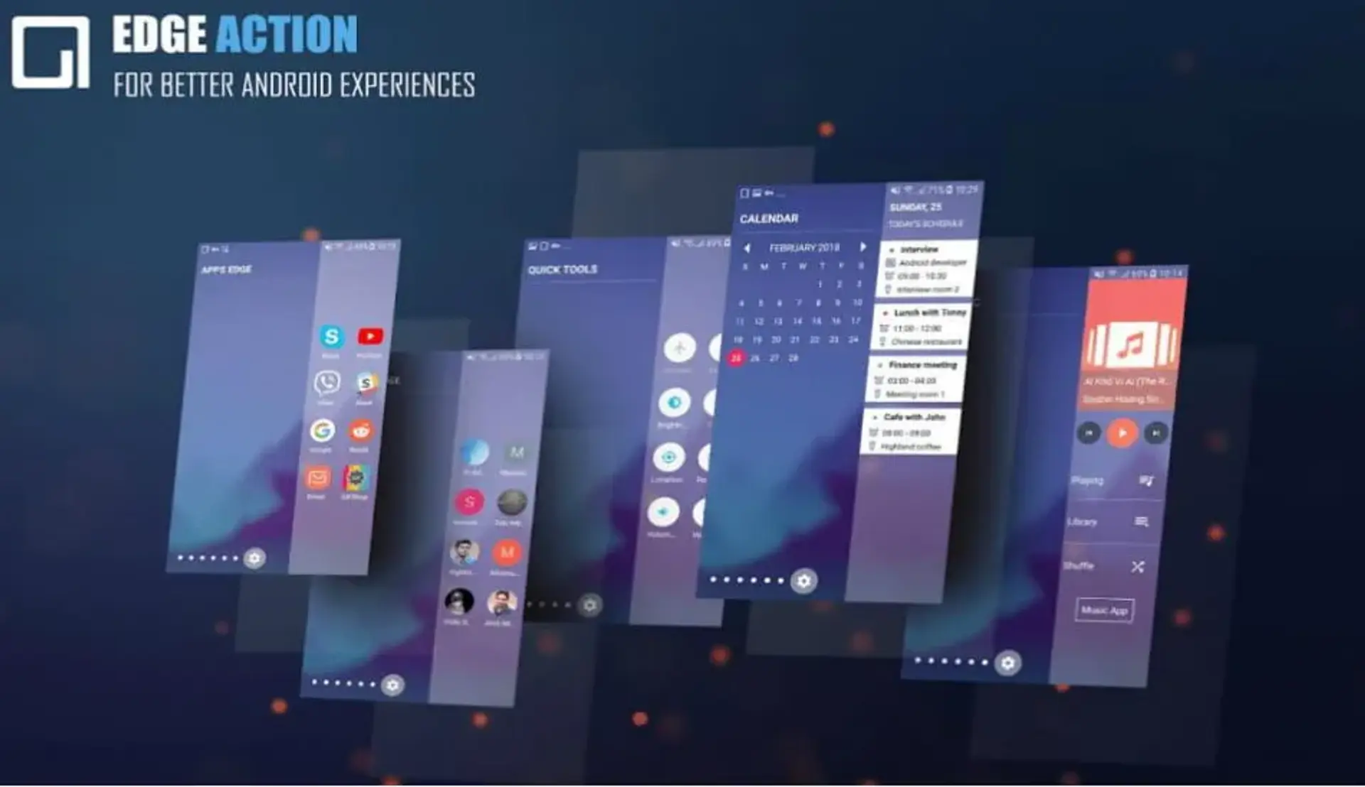 اپلیکیشن Edge Screen امکان بهره برداری از لبه خمیده نمایشگر را فراهم می‌ کند