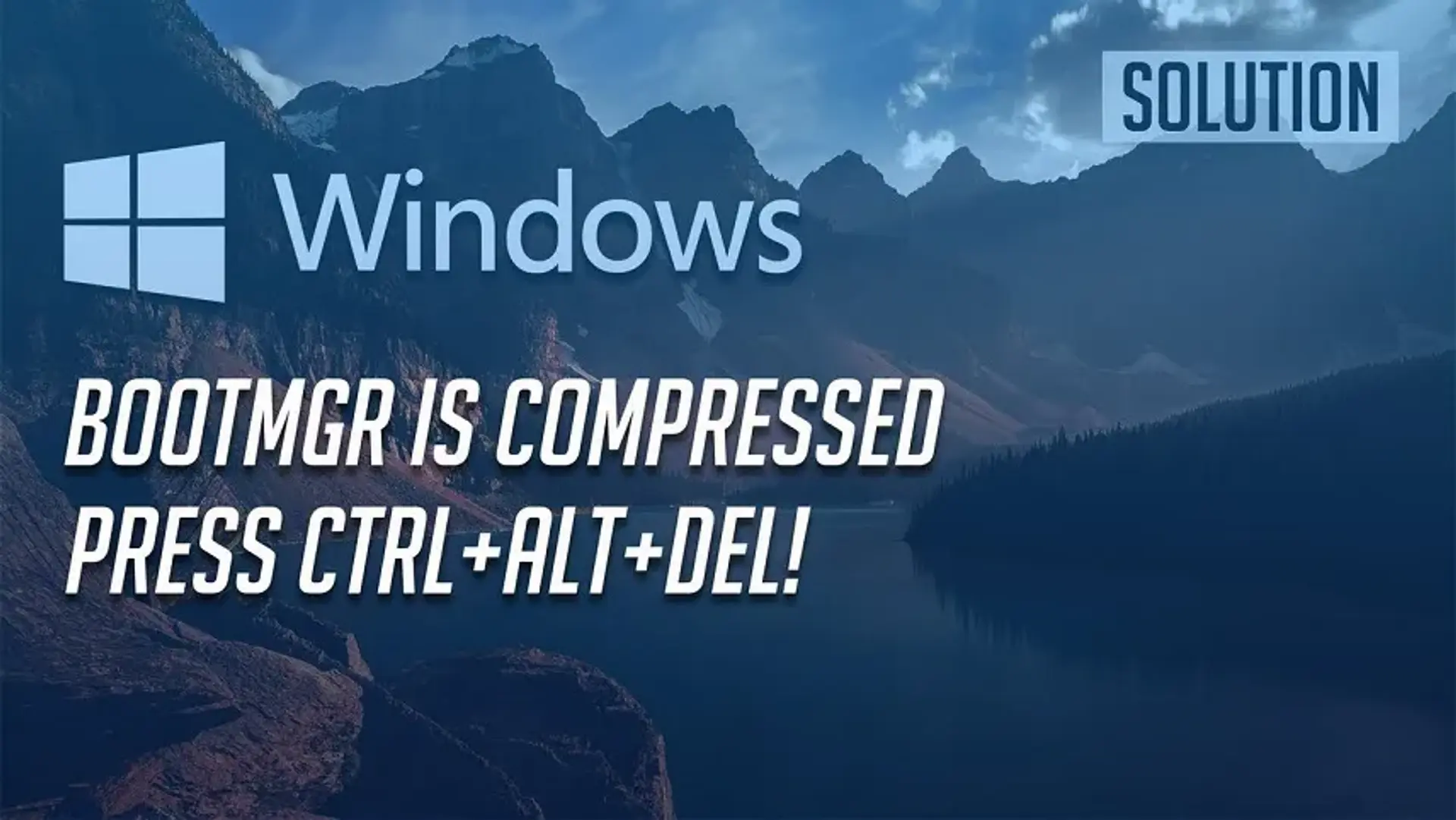روش های رفع ارور Bootmgr is compressed