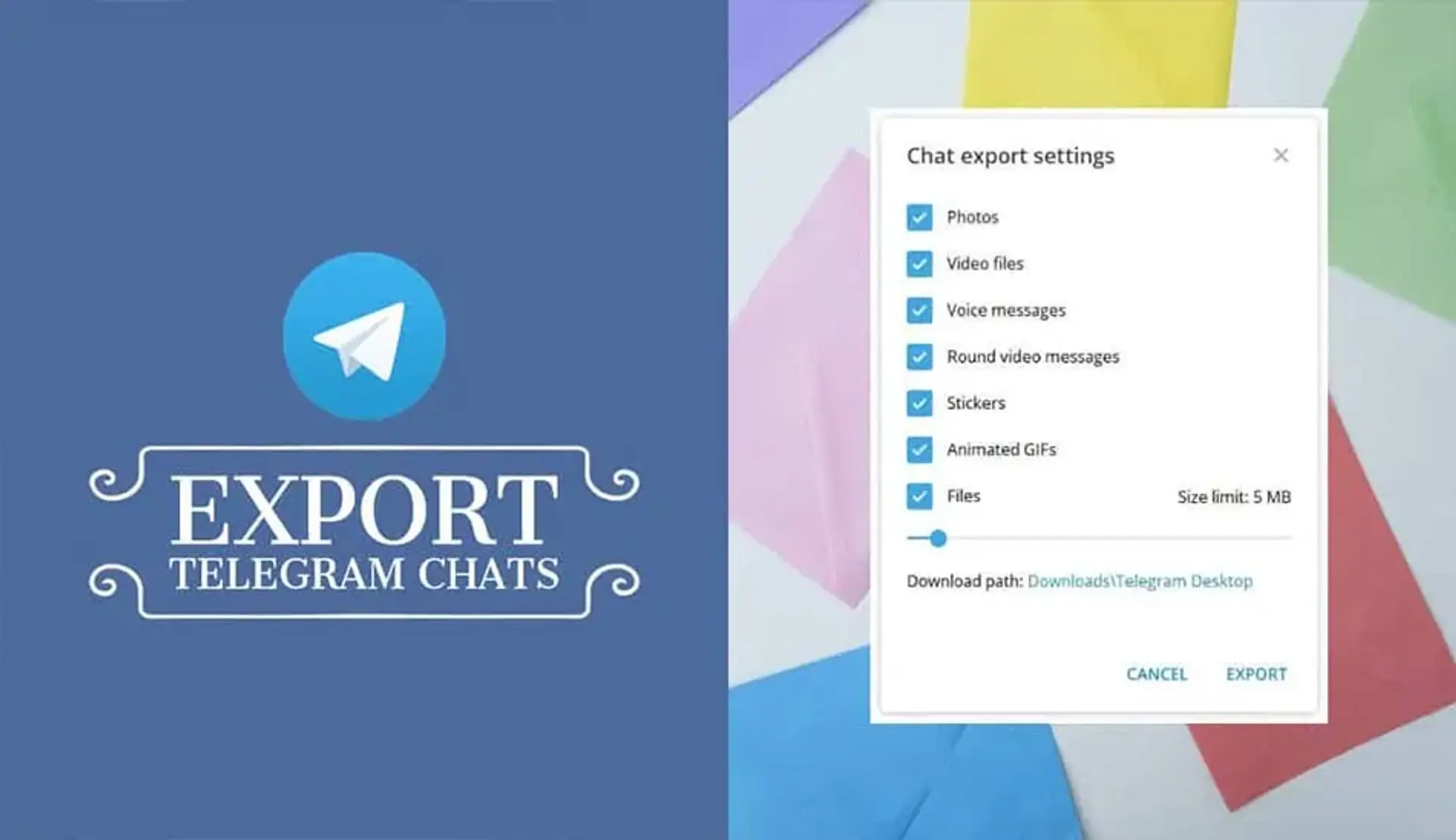 آموزش خروجی گرفتن (Export) از چت، کانال و گروه تلگرام