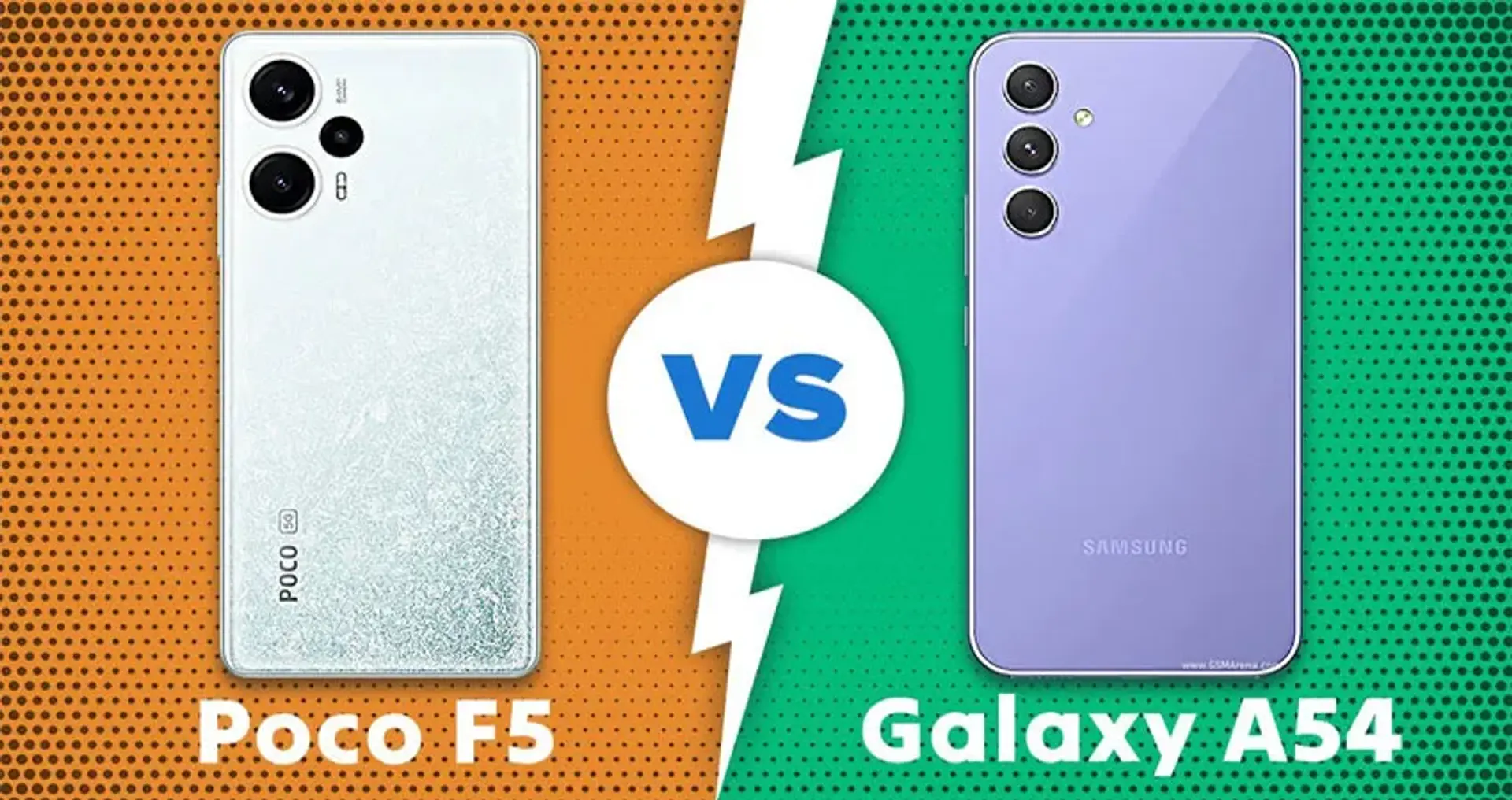 مقایسه پوکو F5 با سامسونگ گلکسی A54