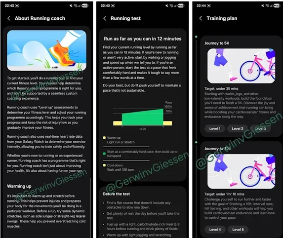 One UI 8 مجهز به مربی دویدن ساعت هوشمند سامسونگ