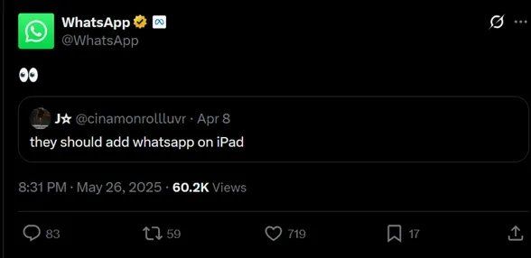 واتساپ آیپد