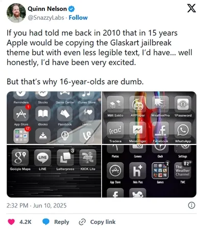 شباهت iOS 26 به اندروید
