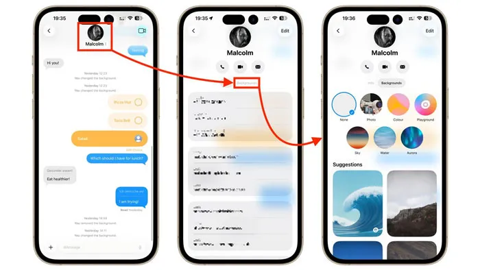 روش تغییر پس زمینه پیام ها در iOS 26