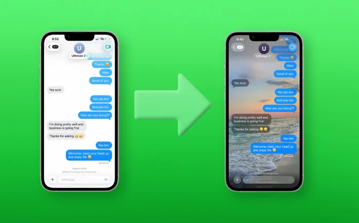 روش غیر فعال کردن پس زمینه پیام ها در iOS 26