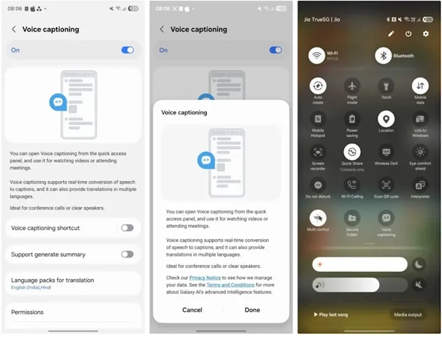 سامسونگ ویژگی Voice Captioning هوش مصنوعی one ui 8