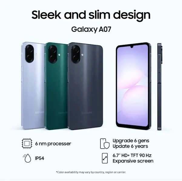 مشخصات و تصاویر گلکسی A07 4G فاش شد