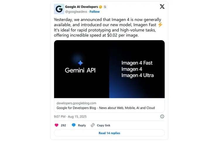 گوگل مدل‌های جدید Imagen 4 را در Gemini API و AI Studio عرضه کرد
