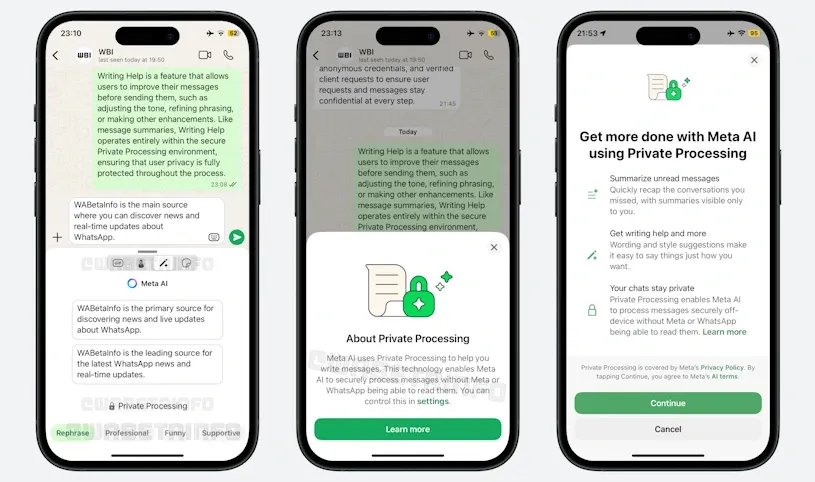 واتساپ آزمایش قابلیت «Writing Help» مبتنی بر هوش مصنوعی را در iOS آغاز کرد