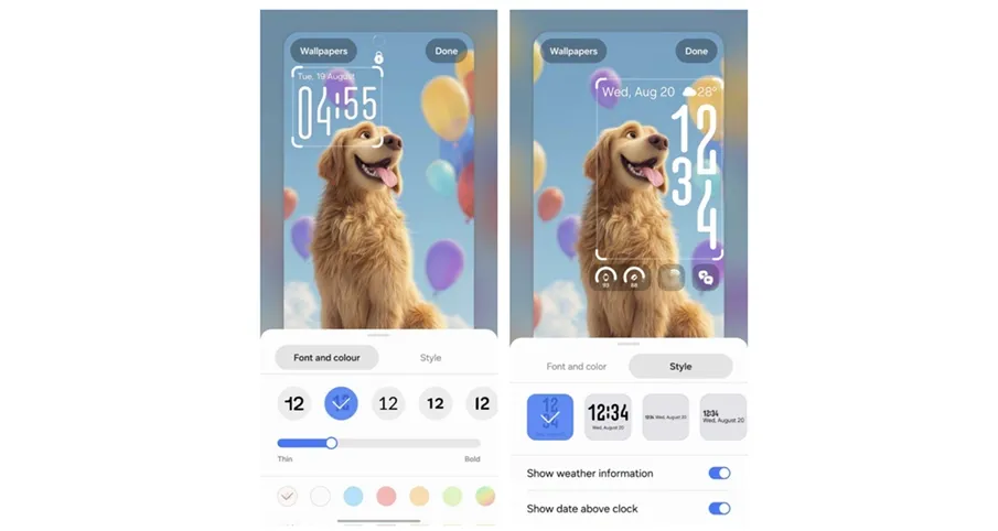 قابلیت Adaptive Clock در One UI 8 برای گلکسی S25