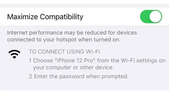 حل مشکل هات اسپات آیفون با Maximize Compatibility