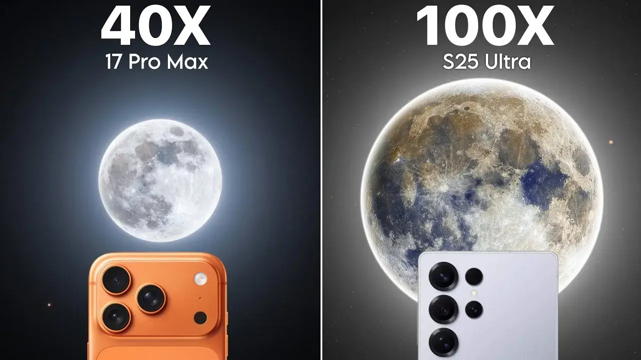 زوم شگفت‌انگیز: iPhone 17 Pro Max در برابر Galaxy S25 Ultra