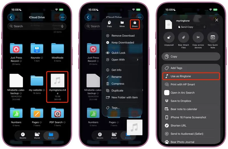 انتخاب آهنگ دلخواه به عنوان صدای زنگ در iOS 26
