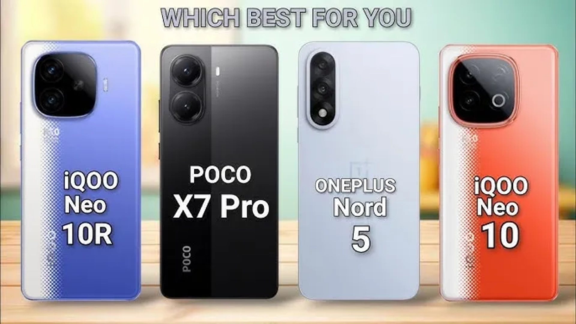 نبرد چهارگانه: iQOO Neo 10R، POCO X7 Pro، OnePlus Nord 5 و iQOO Neo 10 5G