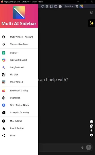 افزونه Multi AI Sidebar