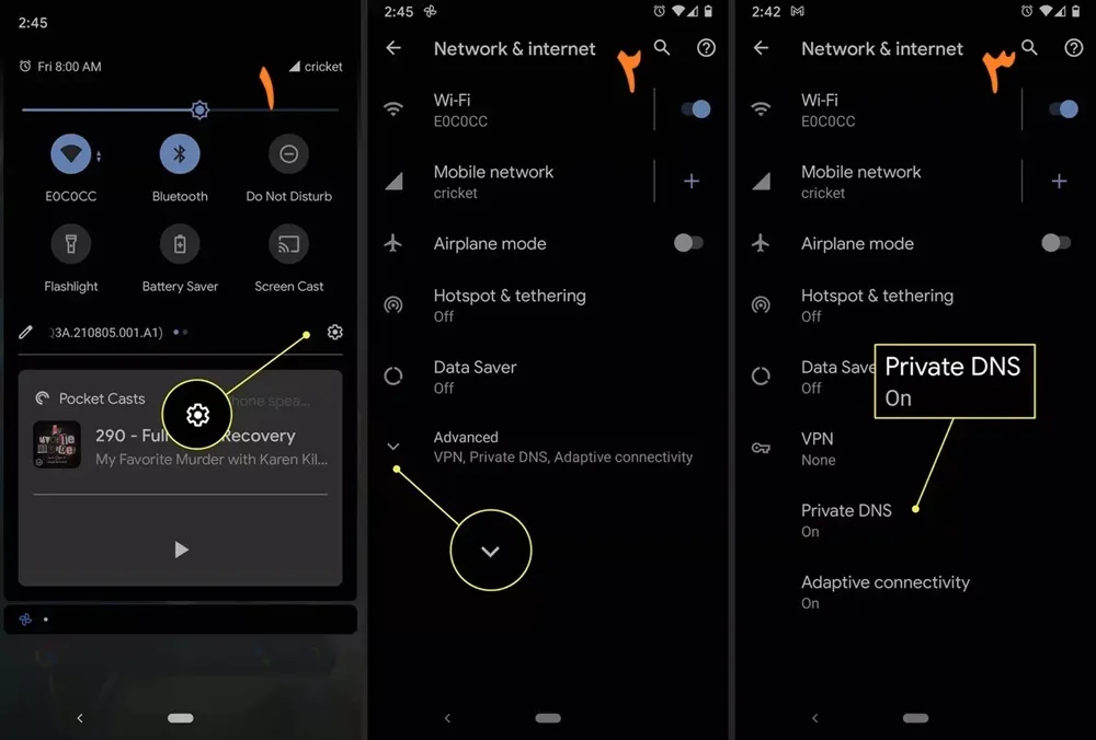 تغییر dns در اندروید