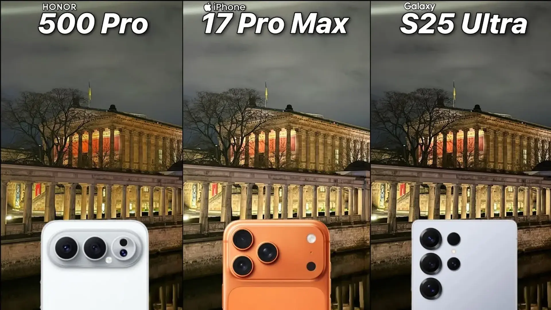 آزمون دوربین خیره‌کننده: آنر ۵۰۰ پرو در برابر آیفون ۱۷ پرو مکس و گلکسی S25 اولترا!