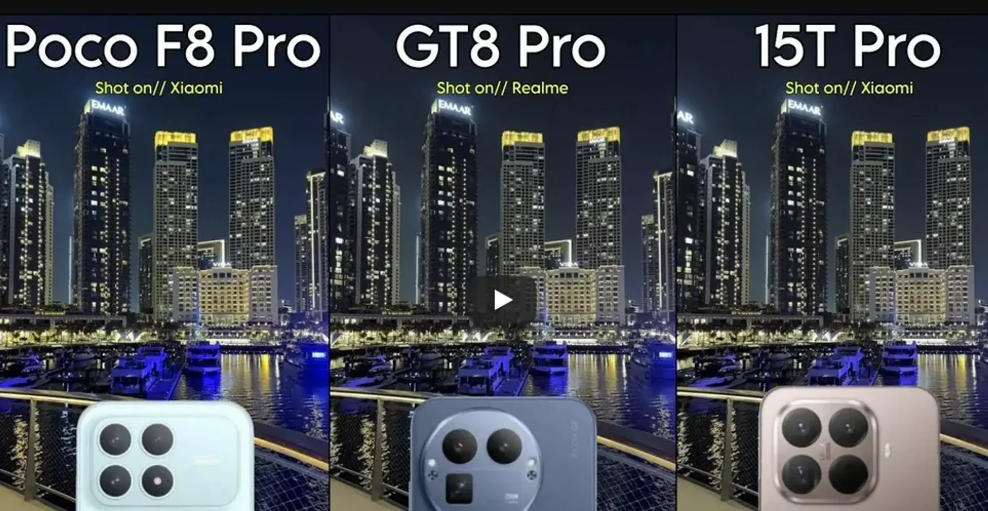 سه‌گانه عکاسی آتشین: مقایسه دوربین Poco F8 Pro، Realme GT8 Pro و شیائومی 15T Pro!