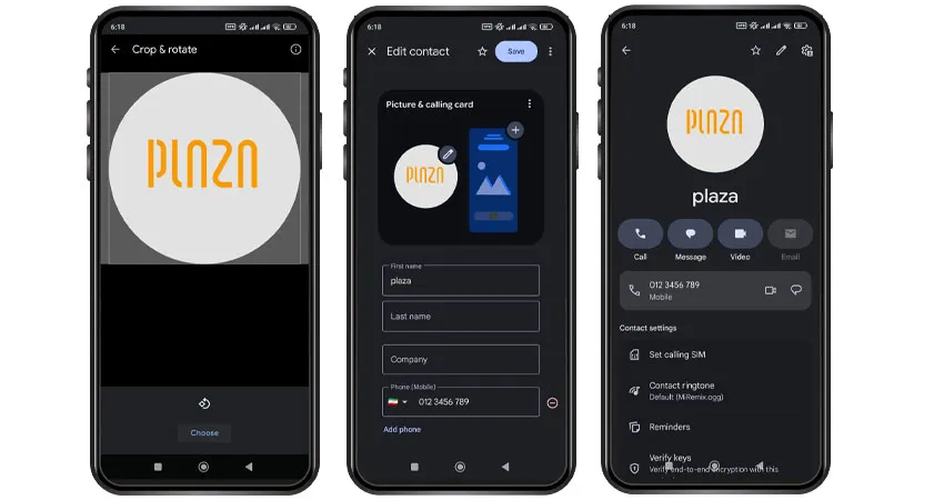 انتخاب و تایید عکس مخاطبین شیائومی