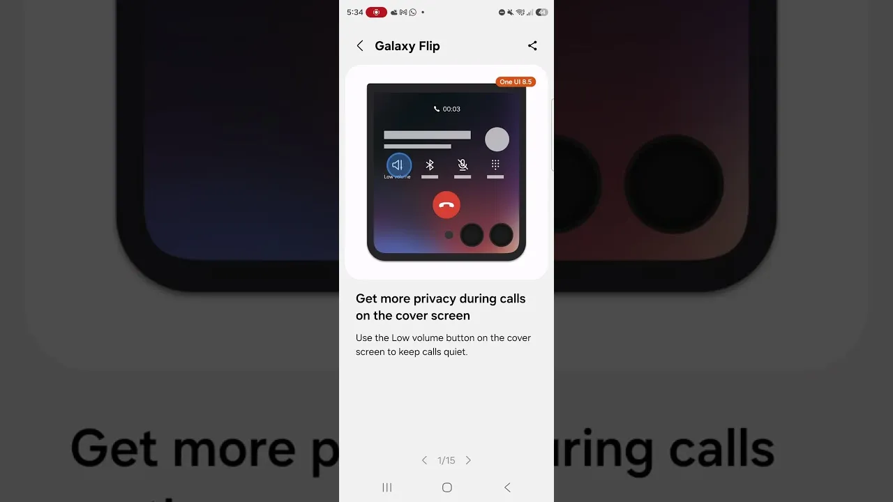 به‌روزرسانی One UI 8.5 و ویژگی کاربردی برای مدیریت تماس‌ها در زد فلیپ 7