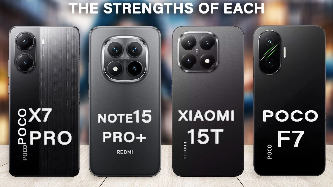 مقایسه گوشی های شیائومی ردمی نوت 15 پرو پلاس ، پوکو X7 پرو ، F7 و 15T | بهترین انتخاب کدام است؟