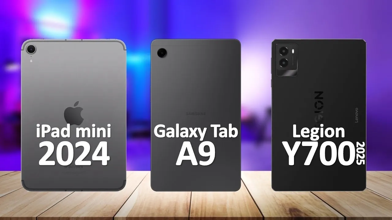 مقایسه آیپد مینی 2024 با لنوو Legion Y700 (2025) و سامسونگ تب A9