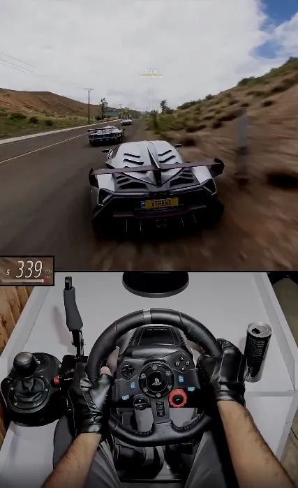 رقابت هیجان‌انگیز با فرمان و شبیه ساز بازی فورزا هورایزن Forza Horizon 5