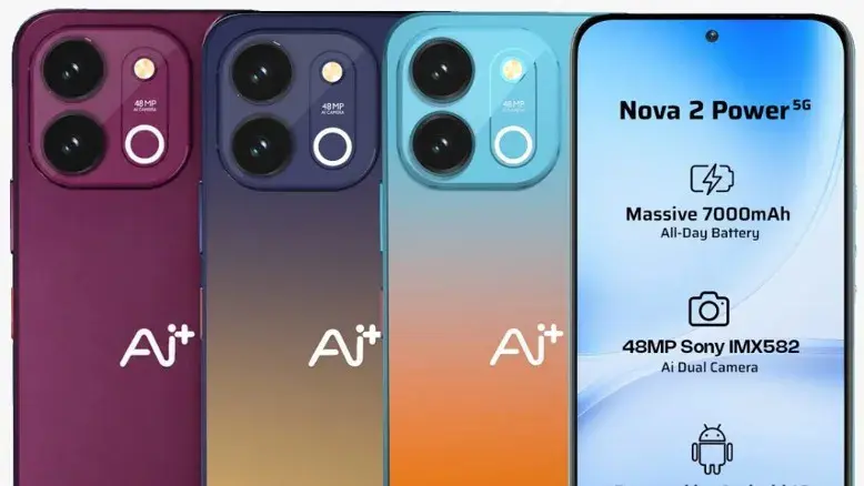 گوشی Ai+ Nova 2 Power 5G رسماً معرفی شد؛ باتری ۷۰۰۰ میلی‌آمپرساعتی و نمایشگر ۱۲۰ هرتز