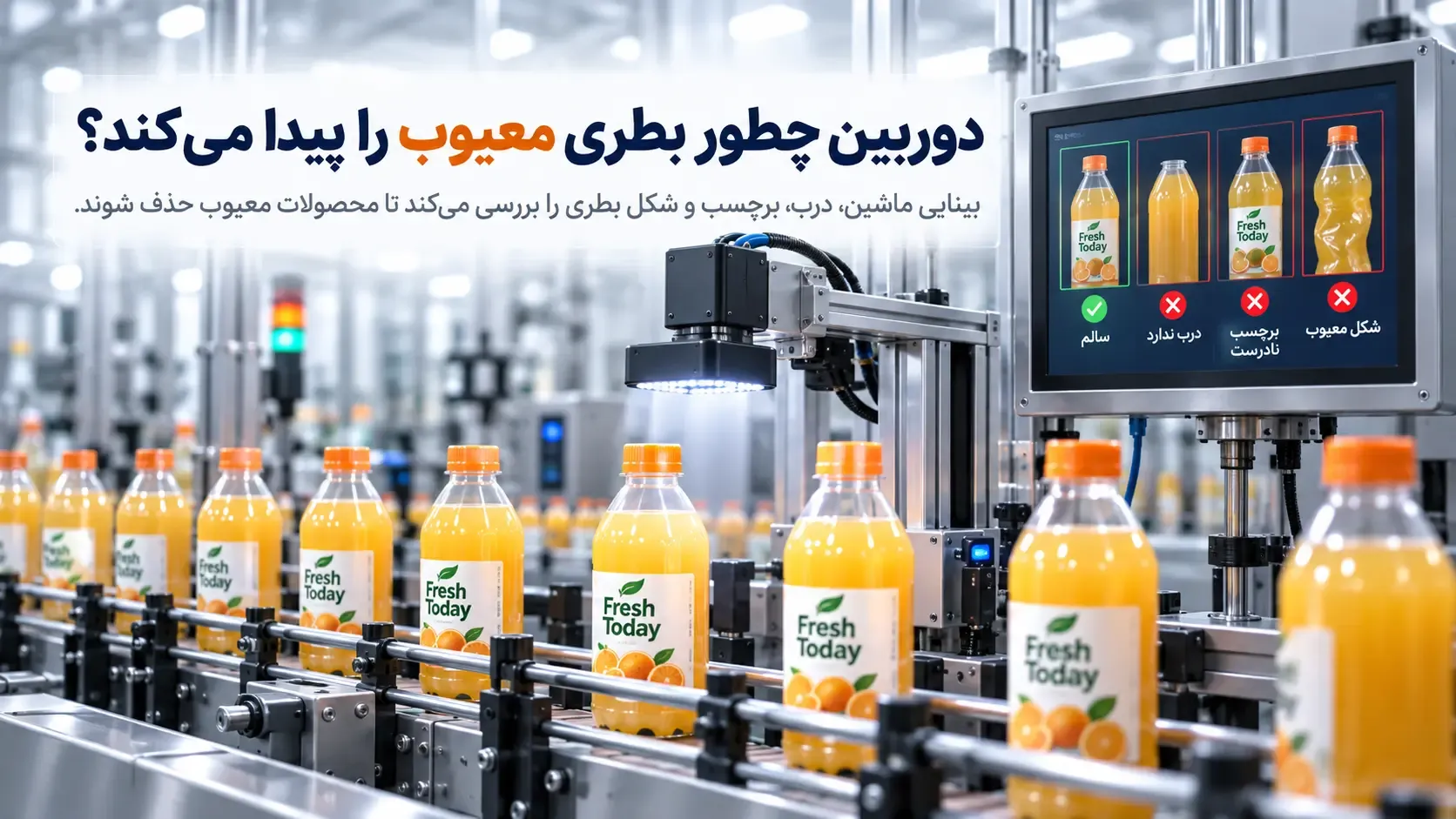 دوربین چطور بطری معیوب را پیدا می‌کند؟