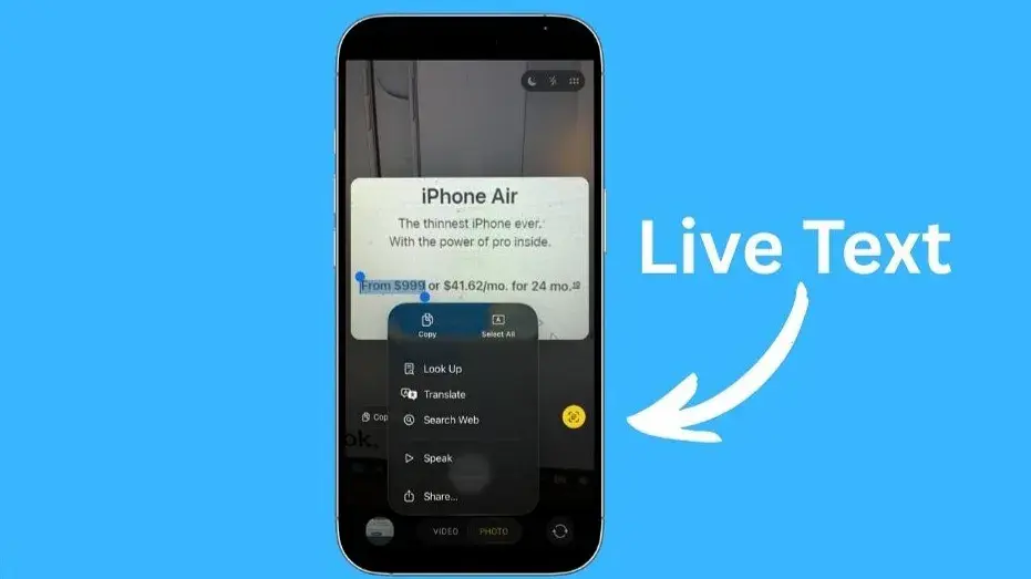 آموزش استفاده از Live Text در آیفون؛ متن‌ها را با دوربین کپی و ترجمه کنید