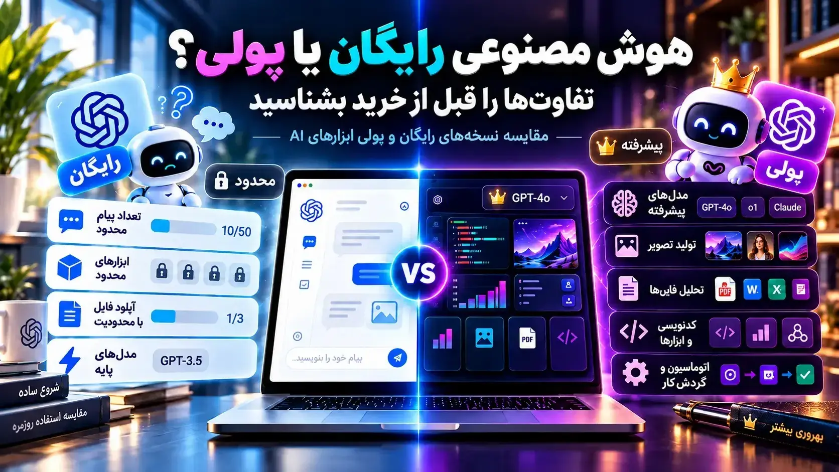 هوش مصنوعی رایگان یا پولی؟ ۷ تفاوتی که قبل از خرید باید بدانید