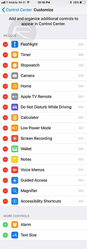 Control Center در iOS 11