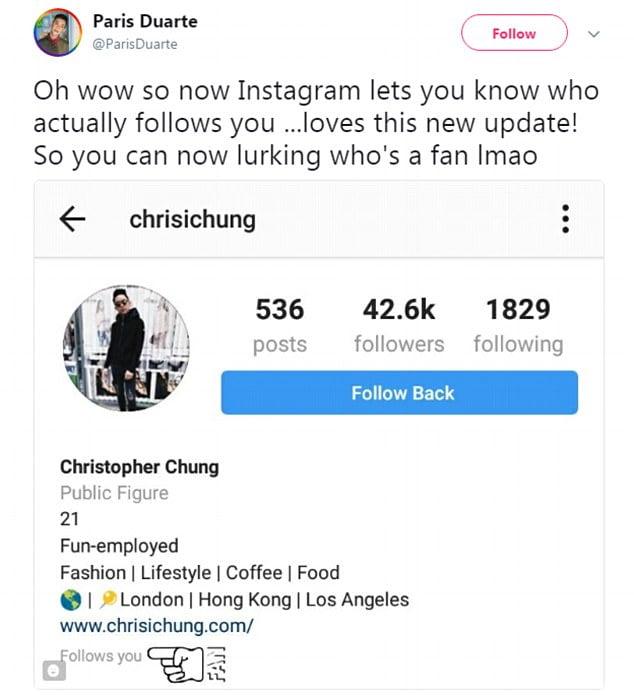 follows