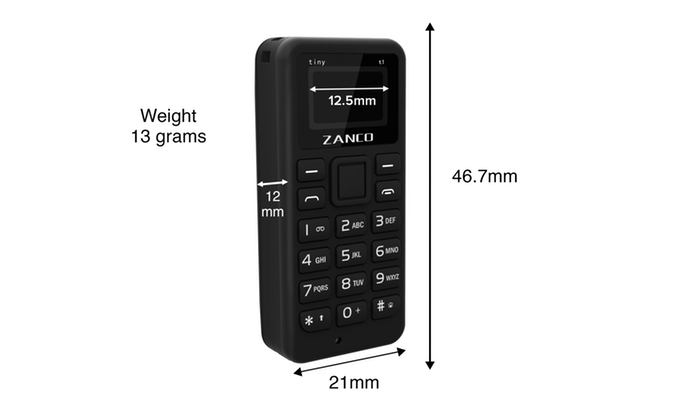 Zanco Tiny T1 کوچکترین گوشی موبایل جهان 