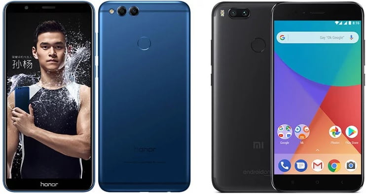 مقایسهی Honor 7X و Mi A1