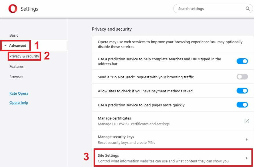 disable opera notifications 1 / چگونه اعلان های سایت را غیر فعال کنیم