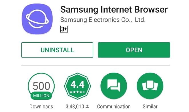 برنامه مرورگر سامسونگ