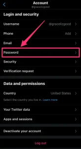 تغییر رمز عبور توییتر