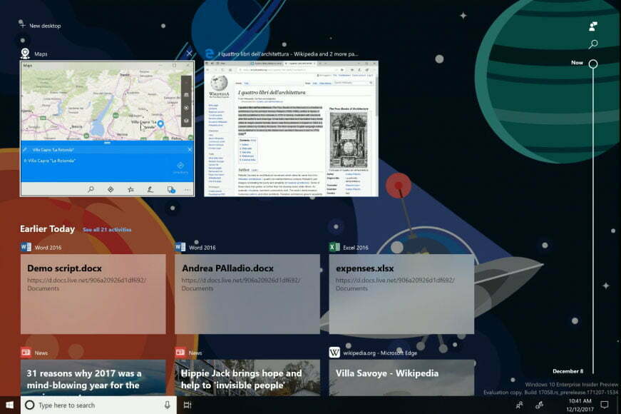تایم لاین ویندوز 10 / windows 10 timeline