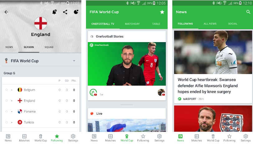 اپلیکشین onefootbal