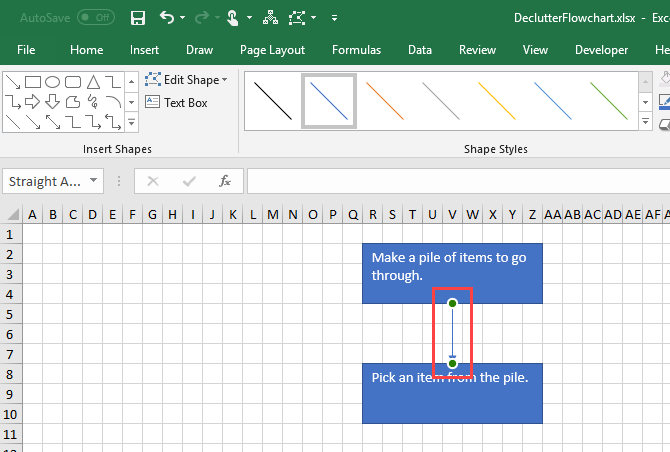 فلوچارت در اکسل / flowchart in excel